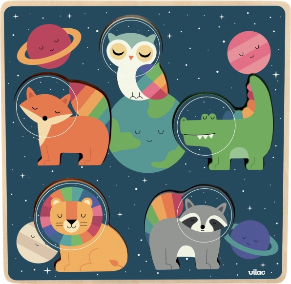 Vilac puzzle encajable Astronautas Animales
