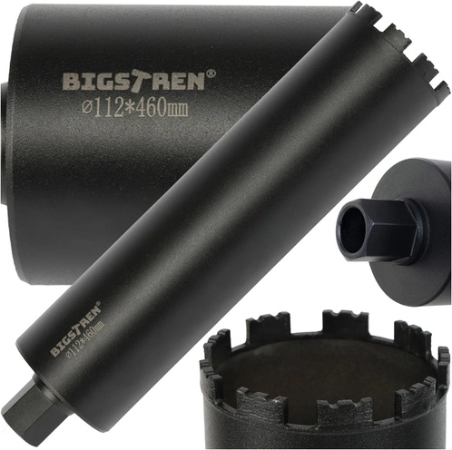 Broca de corona diamantada BIGSTREN 112 × 460 mm, rosca 1.1/4 UNC