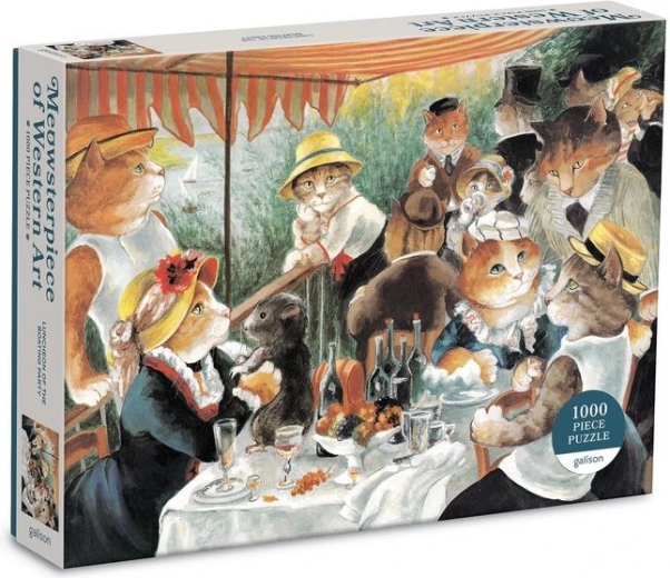 Puzzle Galison El almuerzo de los remeros con gatos 1000 piezas