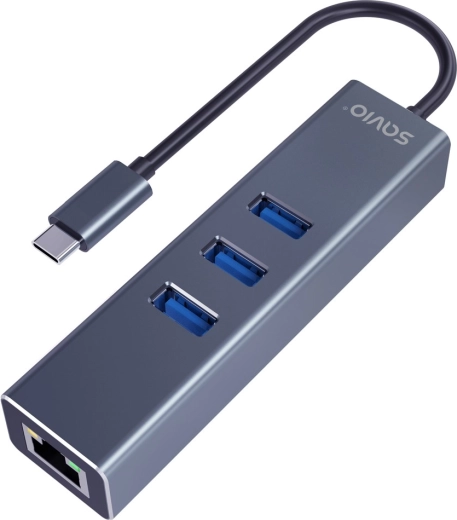 Hub USB-C Savio AK-57 con Ethernet gigabit