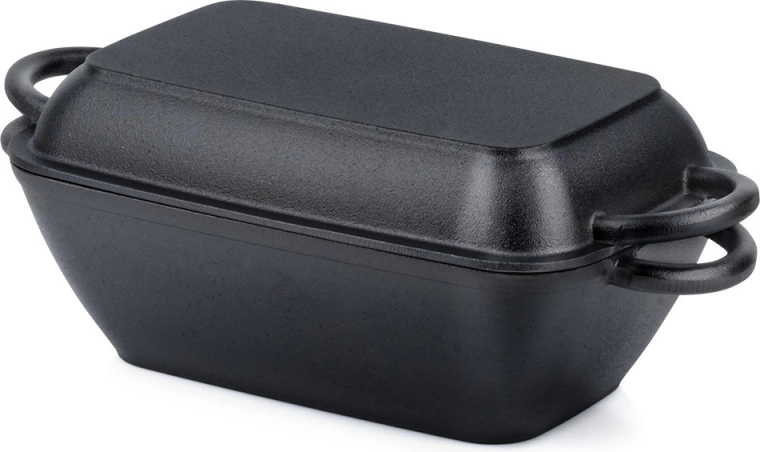 Cazuela de hierro fundido 2 en 1 con tapa y sartén grill 3,5 l / 1,5 l