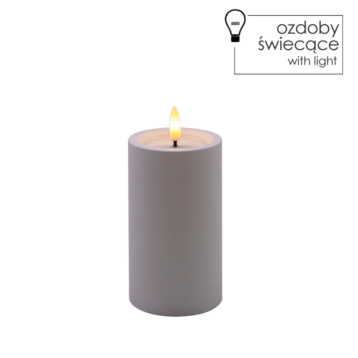 Vela LED blanca 7 × 12,5 cm con llama parpadeante