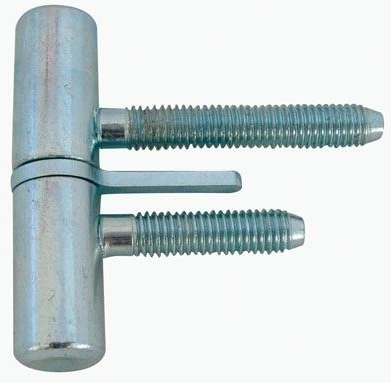 Bisagra para puerta de 60 mm con tornillo y clavo, zincada en azul