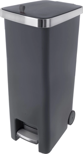 Papelera de plástico Premier con pedal 45 l, antracita