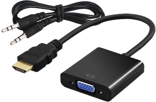 Adaptador HDMI (M) a VGA (F) con audio