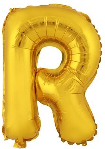 Globo de foil letra R 30 cm dorado