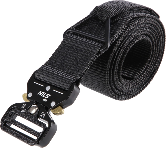 Cinturón táctico con hebilla de liberación rápida NILS Camp, negro 125 cm