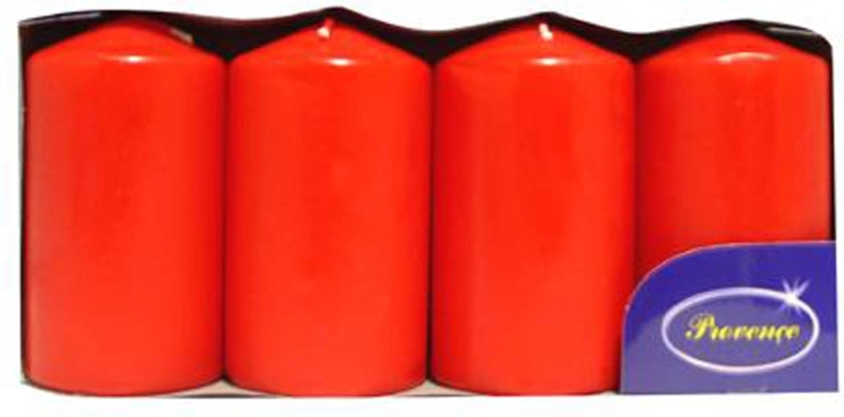 Set de velas cilíndricas rojas 9 cm PROVENCE – 4 uds