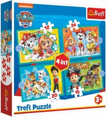 Puzzle 4en1 PATRULLA CANINA alegre pandilla 3+ TREFL