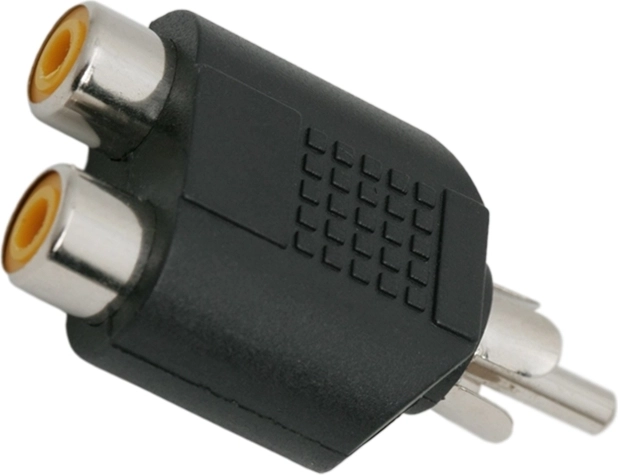 Adaptador RCA en Y, 2 conectores RCA hembra a conector RCA macho