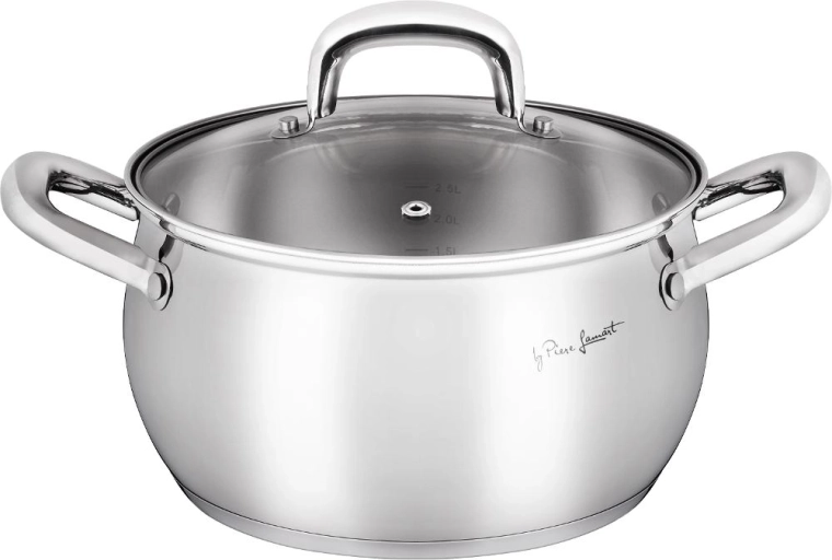 Cazo de acero inoxidable Lamart Shape con tapa, 3,3 l