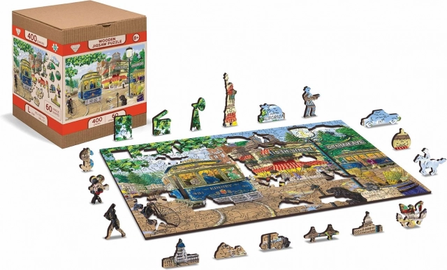 Puzle de madera WOODEN CITY Calle Victoriana 2 en 1, 400 piezas