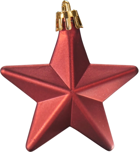 Adorno navideño colgante en forma de estrella color burdeos de 6,5 cm - 1 unidad
