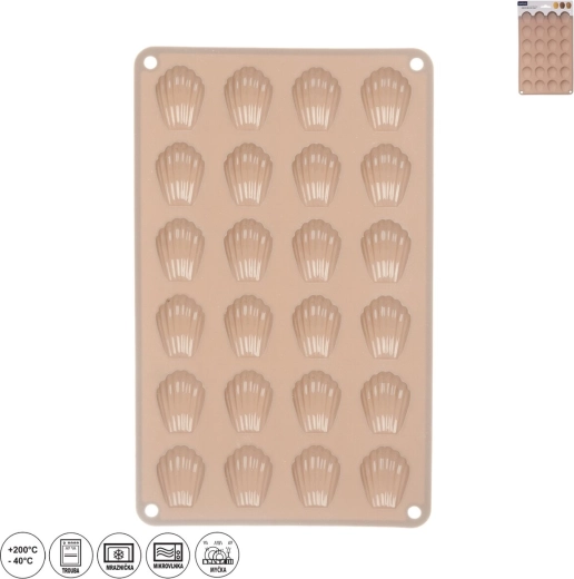 Molde de silicona para mini conchas, 24 uds, beige