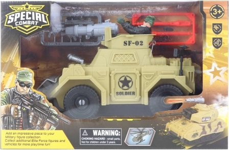 Jeep militar blindado con figura y accesorios