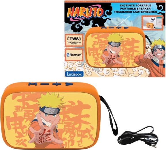 Altavoz Bluetooth portátil NARUTO con superficie de tela Lexibook