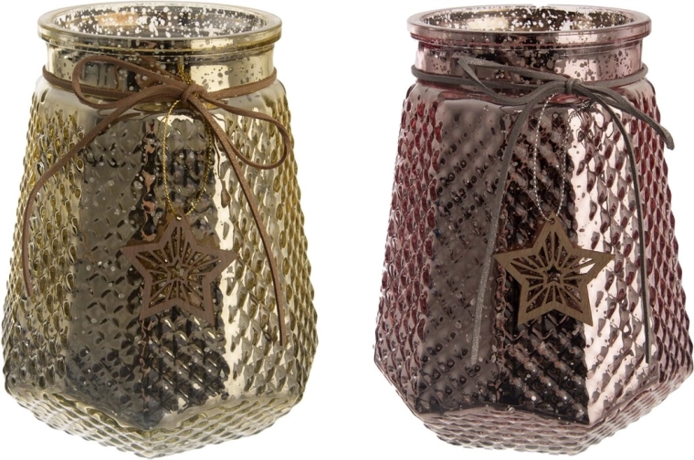 Portavelas de cristal con forma de estrella (mix de variantes)