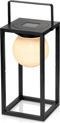 Farolillo LED solar de jardín negro 15 × 15 × 30 cm