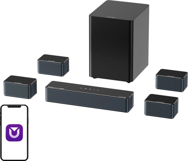Ultimea Poseidon D80 Boom soundbar con subwoofer y 4 satélites (7.1, Dolby Atmos)