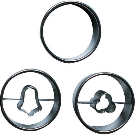Juego de cortadores de galletas de acero inoxidable – círculos lisos, 3 piezas