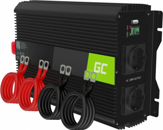 Green Cell INVGC10 inversor de voltaje para coche PRO 12V a 230V, 2000W/4000W