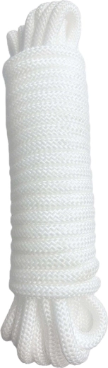 Cuerda trenzada 10 m x 8 mm, blanca, capacidad de carga 200 kg