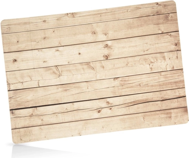 Salvamantel rectangular 43 × 30 cm con decoración de madera