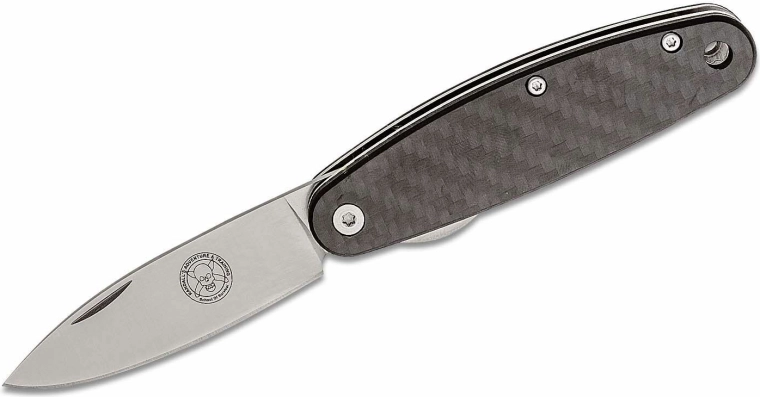 Navaja de bolsillo ESEE Churp Carbon 6,8 cm, hoja satinada, fibra de carbono