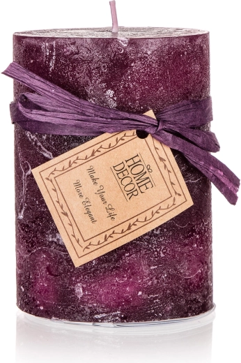 vela cilíndrica decorativa morada 6,8 × 9,5 cm