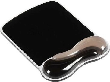 Alfombrilla de ratón de gel negro/gris con reposamuñecas