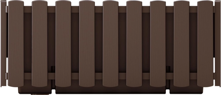 Jardinera de plástico con diseño de valla 38 cm – marrón