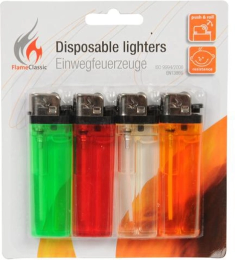 Mecheros desechables – mix de colores, set de 4 uds