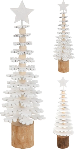Decoración navideña de madera – árbol blanco 25 cm
