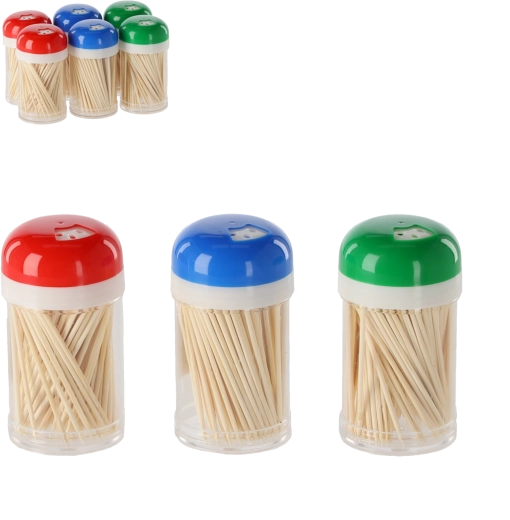 Palillos de madera con dispensador, 180 uds
