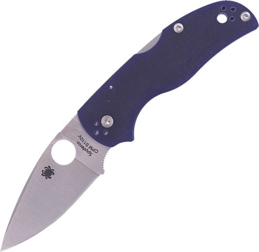 Navaja de bolsillo Spyderco Native 5 Dark Blue G10, hoja satinada 7,5 cm