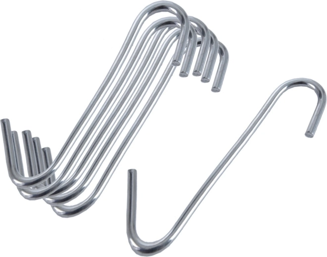 Ganchos de acero inoxidable para barra de cocina de 6 × 4,5 cm - 6 uds.