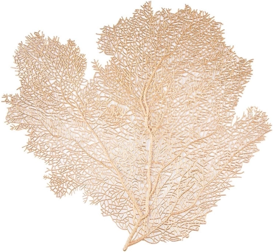 Salvamantel decorativo para plato con motivo de hoja dorada 45,5 × 43 cm