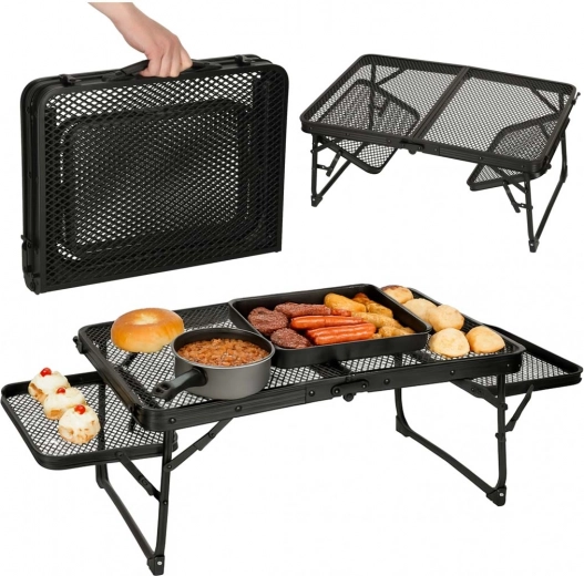 Mesa de camping plegable con estructura de aluminio