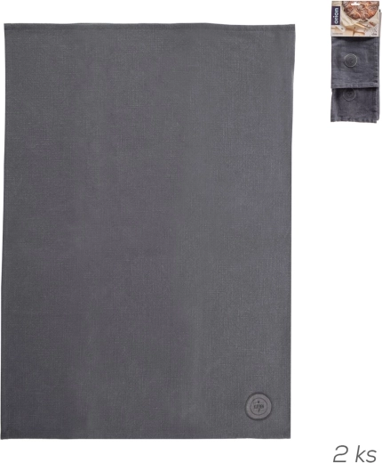 Paño de cocina de algodón My kitchen gris, 2 uds