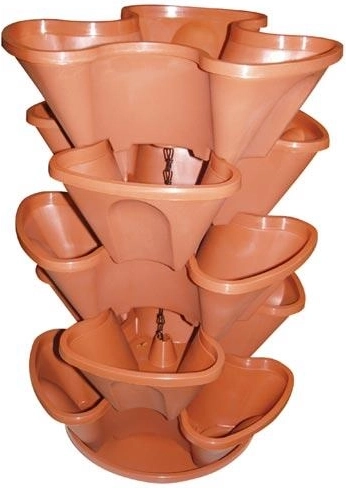 Conjunto colgante de macetas en cascada de 5 piezas, diámetro 35 cm, mezcla de colores