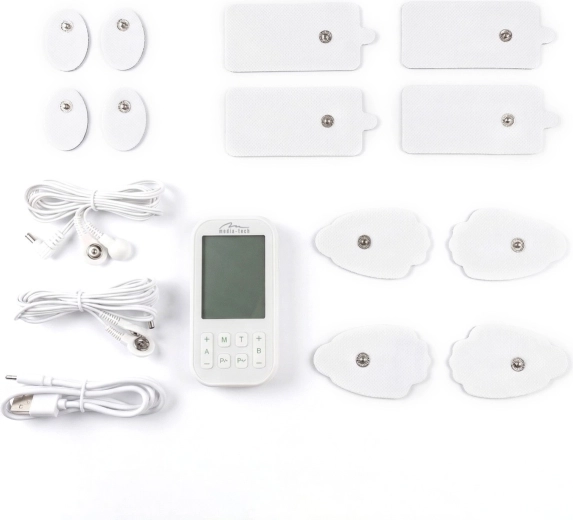 Carga USB‑C y juego de electrodos para uso inmediato