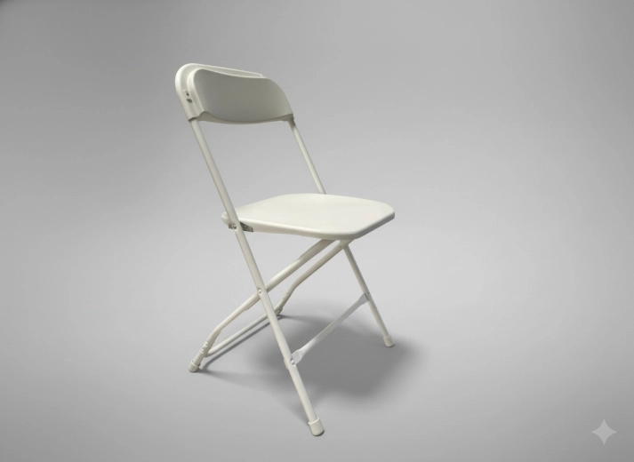 Silla de catering plegable blanca