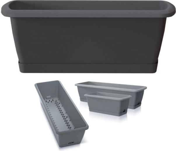 Jardinera con sistema de autorriego antracita 39,7 cm RESPANA EASYCARE