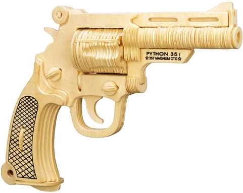 Woodcraft rompecabezas 3D de madera pistola S&W, 106 piezas