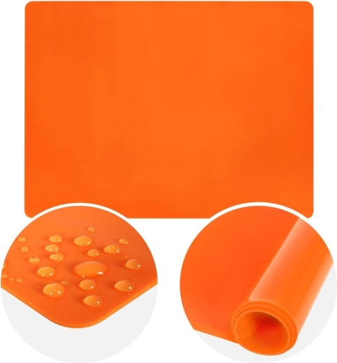 Alfombrilla de mesa de silicona para masa ORION 40 × 30 cm, naranja
