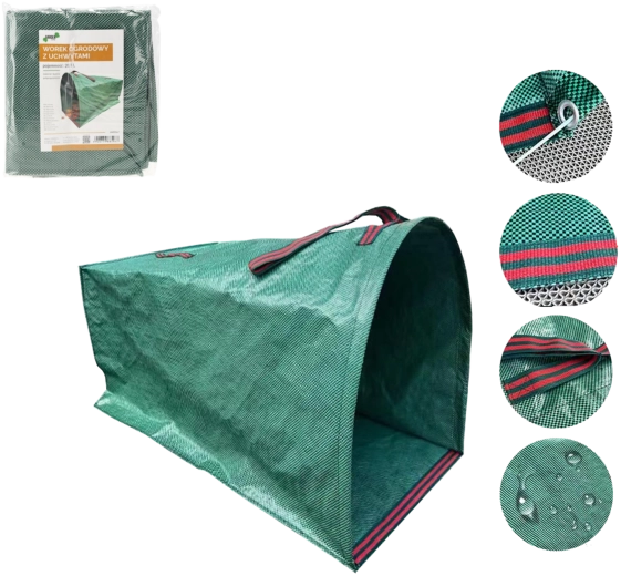 Bolsa de jardín plegable para residuos de 200 l con asas