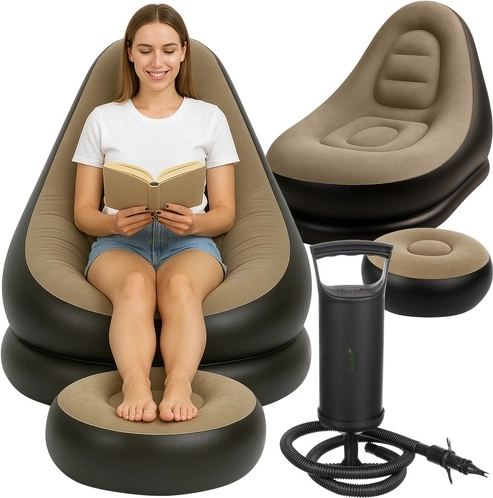 Sillón inflable de jardín con reposapiés Gardlov