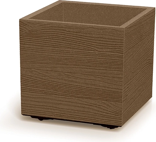 Maceta Madera Square Eco Wood 38,5 cm – maceta cuadrada de plástico con imitación de madera