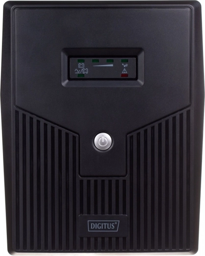 Fuente de alimentación de respaldo UPS line-interactive LED 1500 VA / 900 W DIGITUS con AVR, 4x SCHUKO, USB, RS232, RJ45