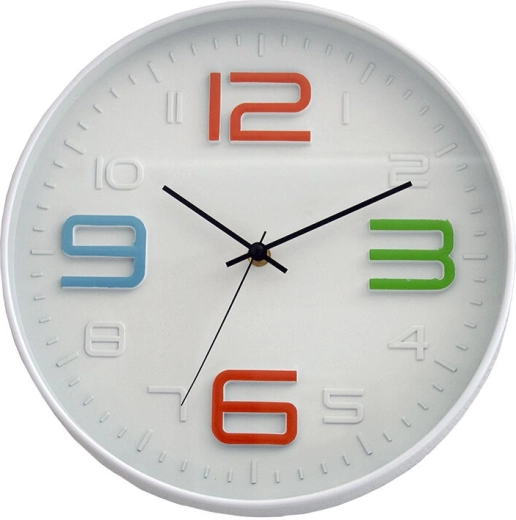 Reloj de pared de 30 cm con esfera 3D y números de colores